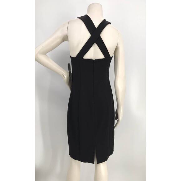 Cynthia Steffe Rich Black V-Neck Sheath Cocktail Dress Size 6 - Picture 8 of 15
